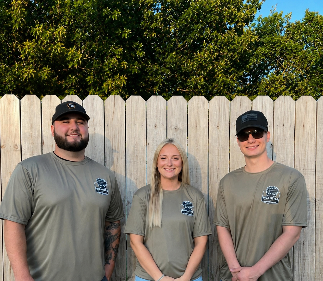 The Big & Little Junk Removal crew standing together in Columbia, IL